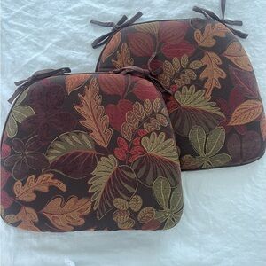 Autumn Leaf Tapestry Chair Cushions - Set of 2 Reversible